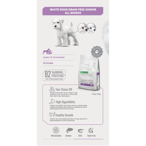 Nature's Protection White Dogs Salmon Junior 10kg